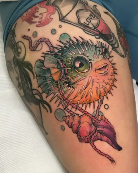 Trending Puffer Fish Tattoo Idea
