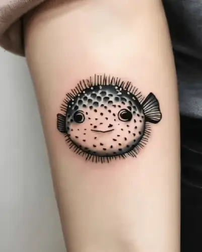 American Traditional Puffer Fish Tattoo Ideas