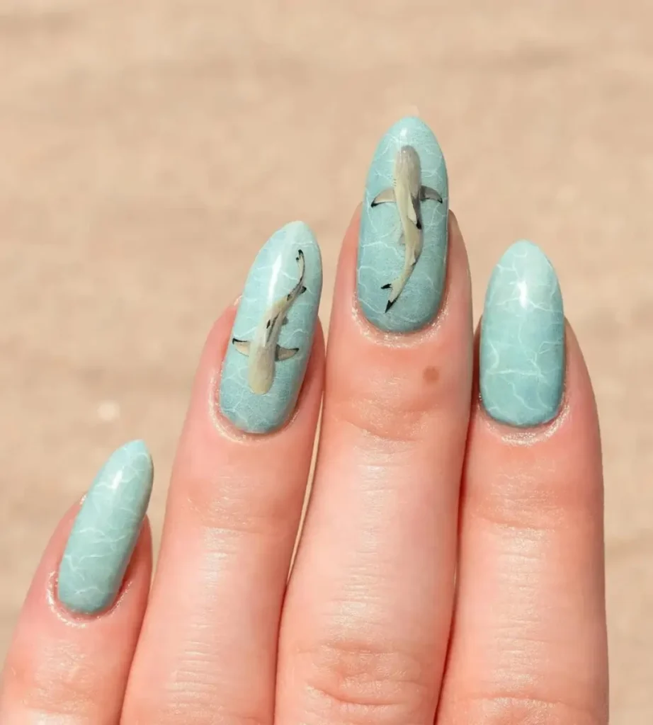 50+ Shark Nail Art Design Ideas