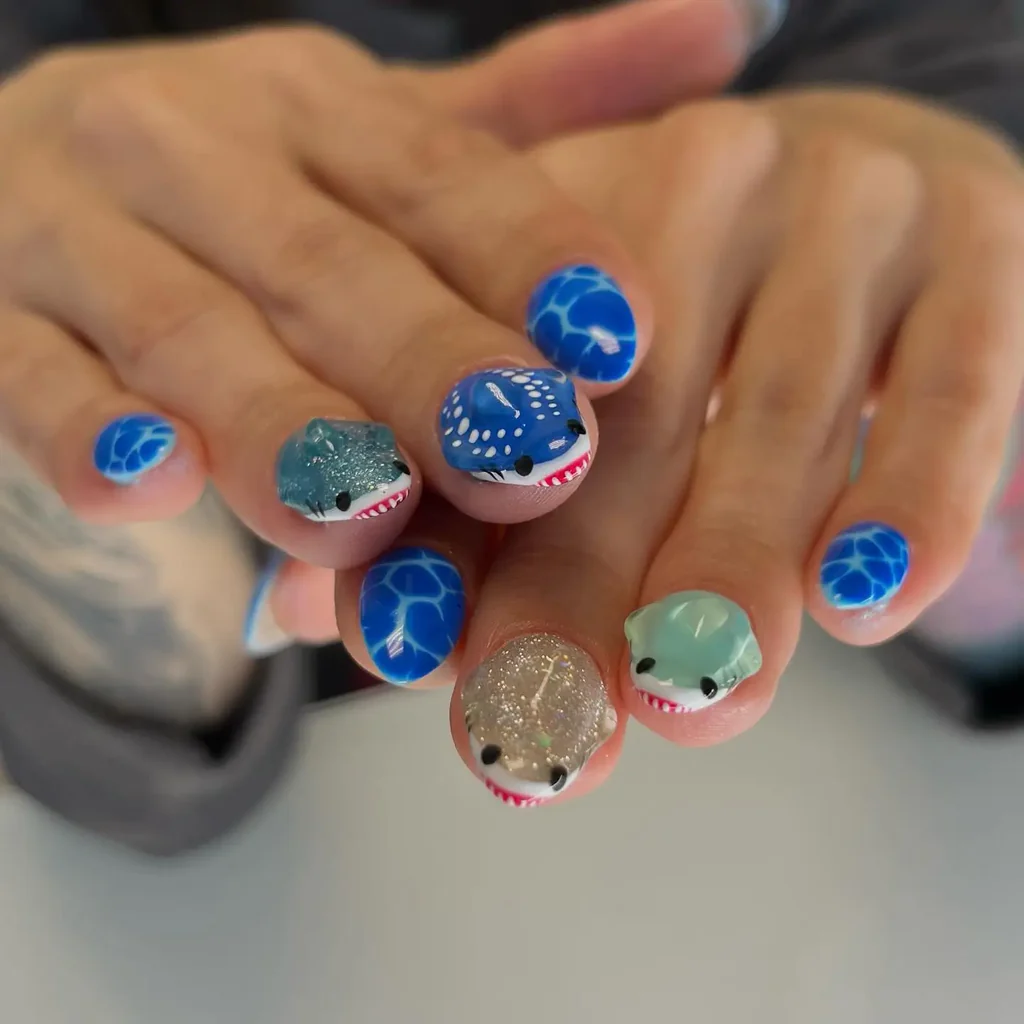 50+ Shark Nail Art Design Ideas