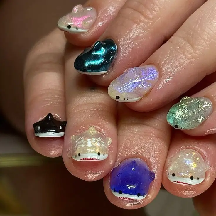 50+ Shark Nail Art Design Ideas