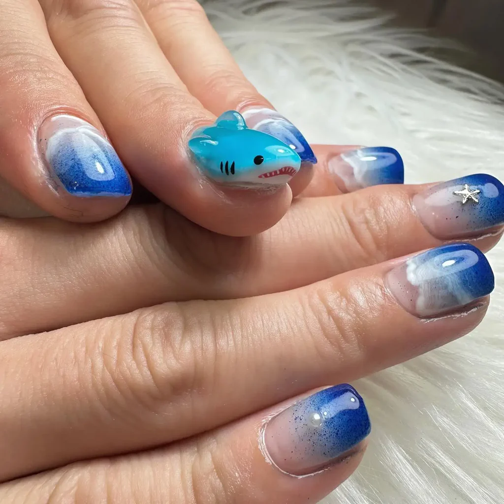 50+ Shark Nail Art Design Ideas