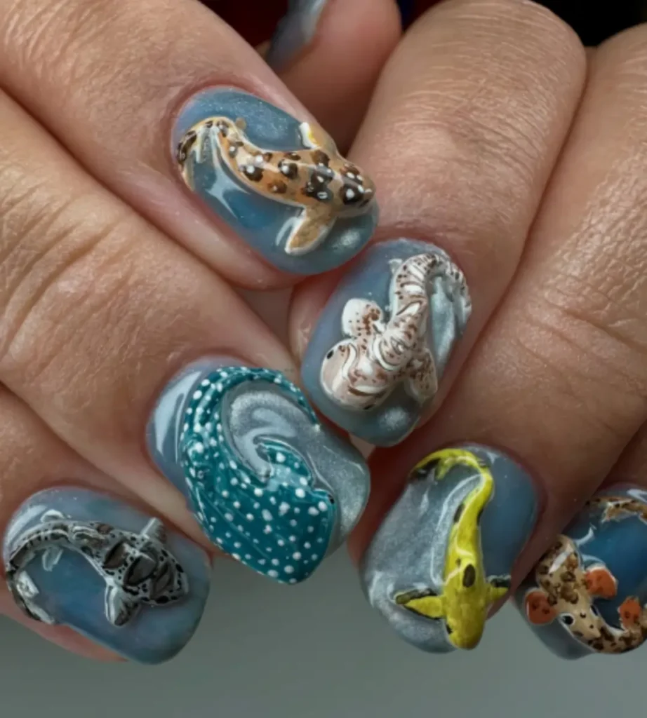 50+ Shark Nail Art Design Ideas