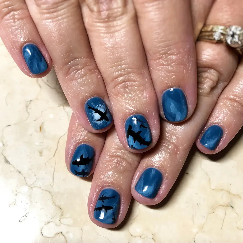 50+ Shark Nail Art Design Ideas