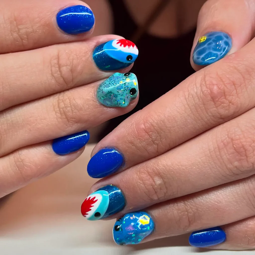 50+ Shark Nail Art Design Ideas