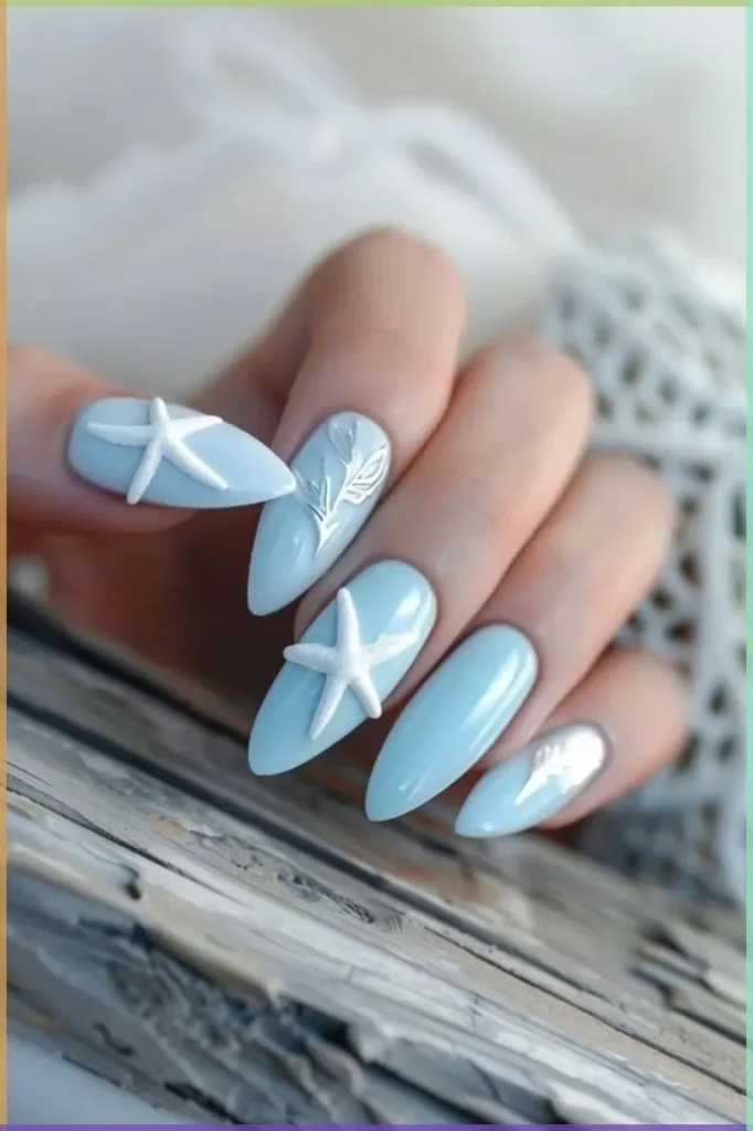 50+ Starfish Nail Art Design Ideas
