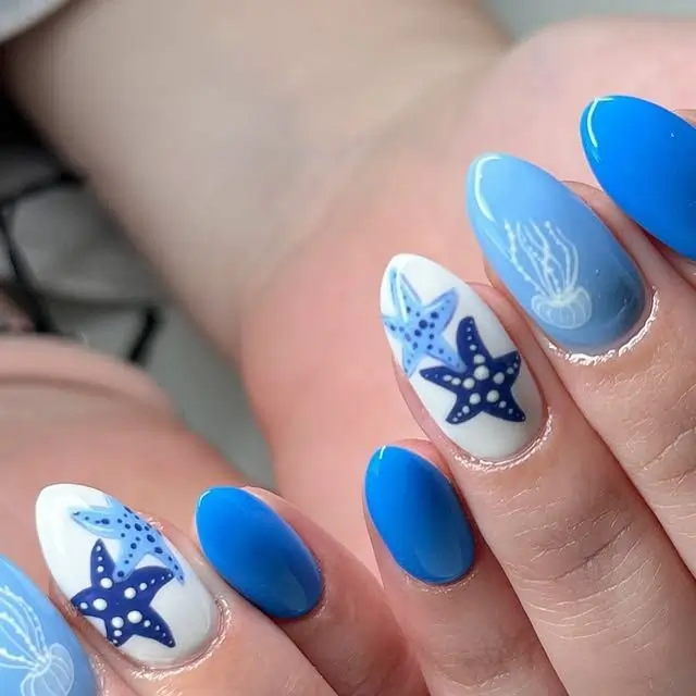 50+ Starfish Nail Art Design Ideas
