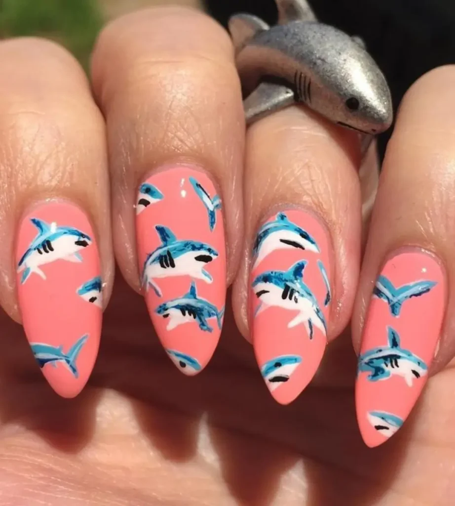 50+ Shark Nail Art Design Ideas