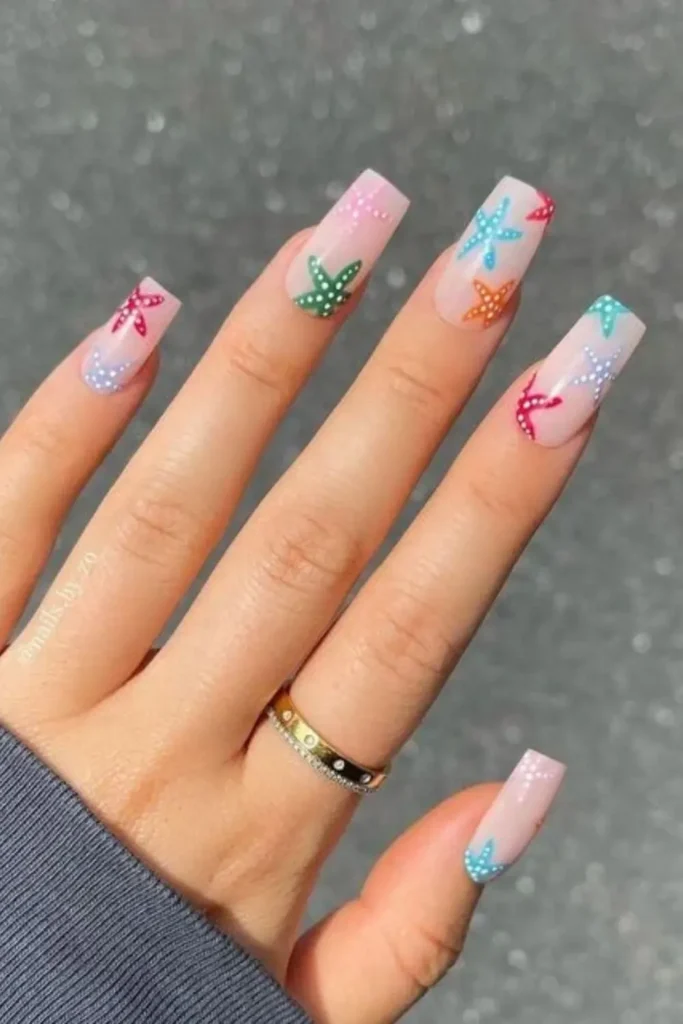 50+ Starfish Nail Art Design Ideas