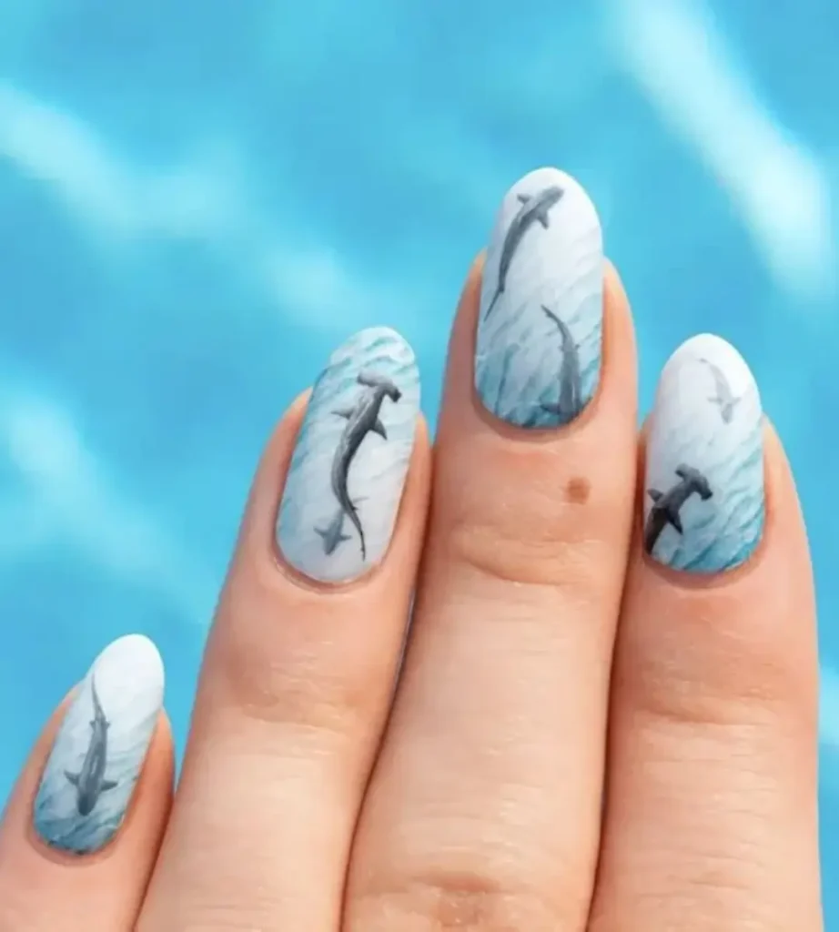 50+ Shark Nail Art Design Ideas