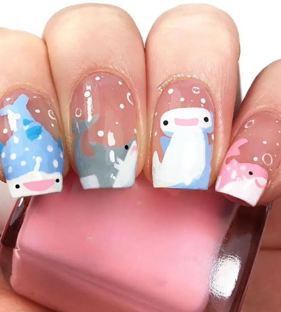 50+ Shark Nail Art Design Ideas