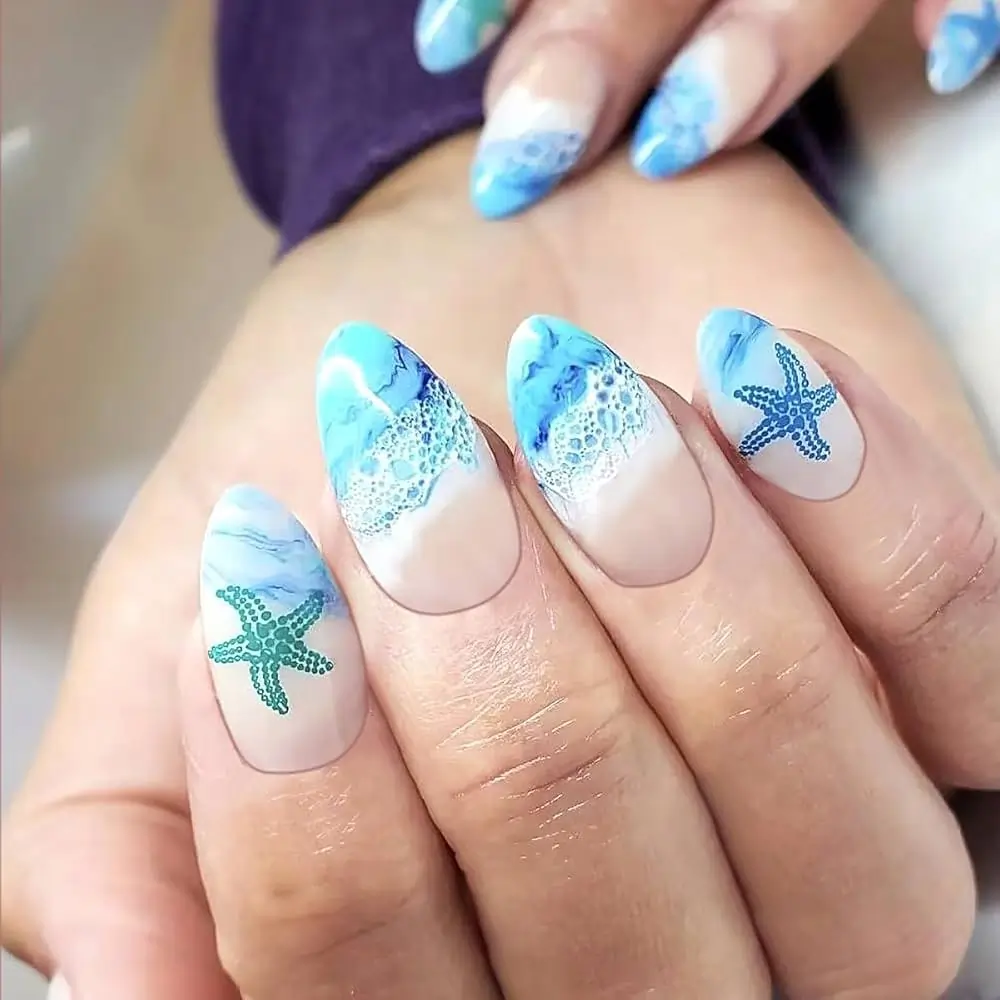 50+ Starfish Nail Art Design Ideas