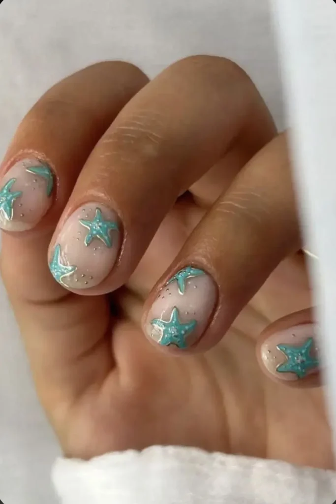 50+ Starfish Nail Art Design Ideas